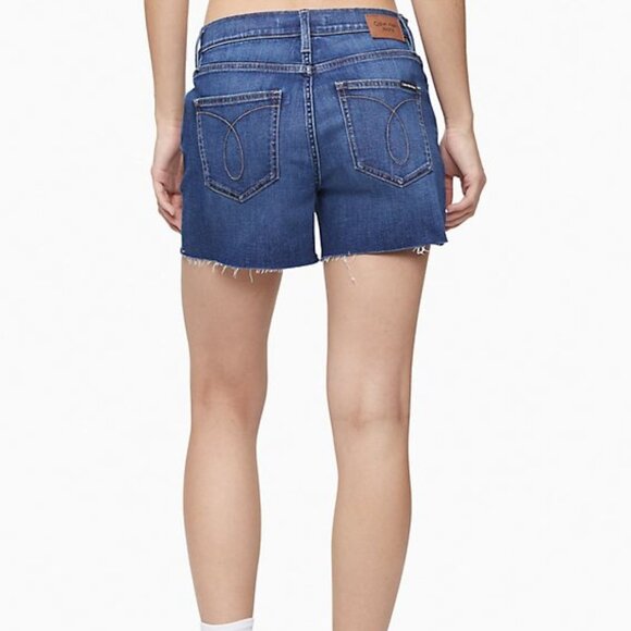 Calvin Klein Denim High Rise Cut Off Shorts 6 - Picture 2 of 11